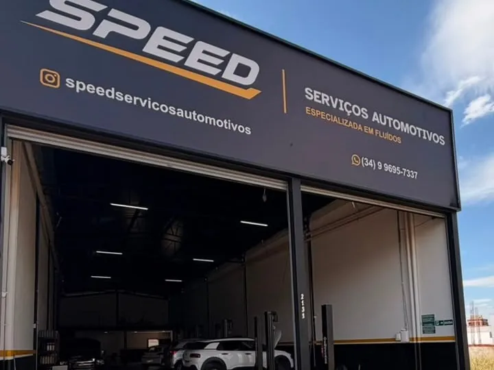 Fachada da Speed Serviços Automotivos no Alto Umuarama, Uberlândia